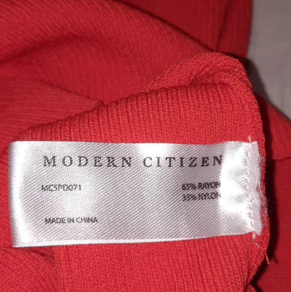 MODERN CITIZEN Racerback Knit Column Dress Tangerine Orange Red M 6 8 - Picture 8 of 10